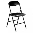 Sedia da Giardino Pieghevole Slim 44x45x79 h cm in Acciaio Nera Opaca Struttura Nera