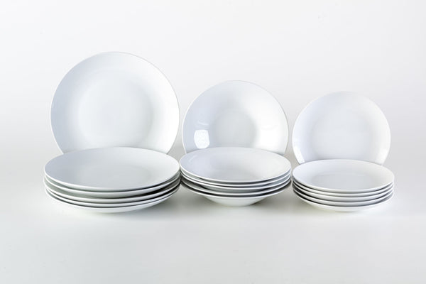 Service d'assiettes plates 18 pièces en porcelaine blanche prezzo