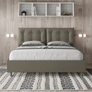 Letto Matrimoniale con Alzata Comoda Imbottito in Similpelle Annalisa Cappuccino Varie Misure