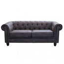 Divano 3  Posti Chesterfield 197x74x82 h cm in Similpelle Marrone