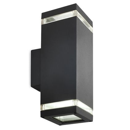 Applique Murale 2 Lumières Carré Couleur Gris pour Extérieur Line Stage Livos sconto