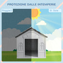 Casetta per Cani da Esterno 65x75,7x63 cm con Tetto Inclinato in PP Impermeabile Grigio  