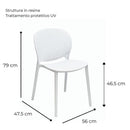 Set 4 Sedie da Giardino 56x47,5x79,5 cm in resina Lolly Bianca
