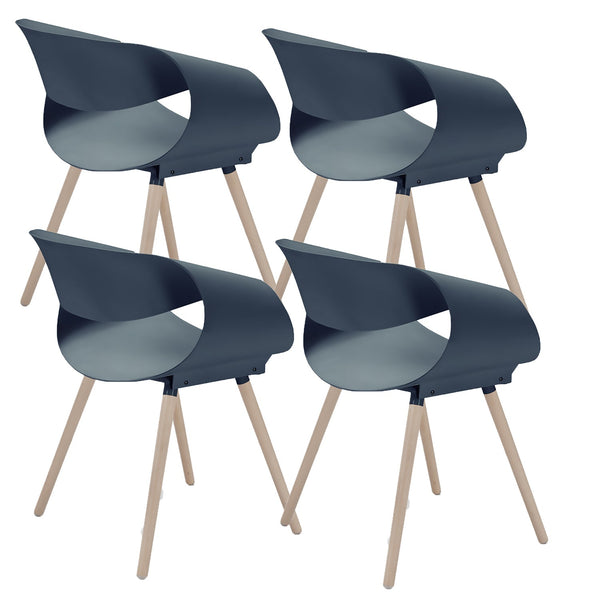 sconto Set 4 Sedie 62x54x74 cm in Polipropilene Diletta Petrolio