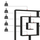 Libreria Moderna 129x125x22 cm in MDF Labirent Antracite