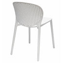 Set 4 Sedie da Giardino 56x47,5x79,5 cm in resina Lolly Bianca