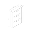 Scarpiera Salvaspazio 3 Ante Doppia Profondità 18 Paia 65x25x99,6 cm in Truciolare Nobilitato Rovere Sonoma