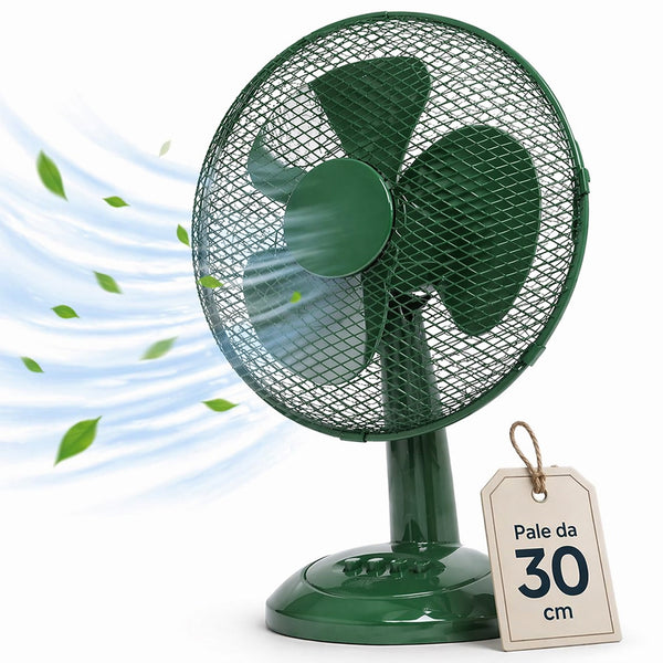 Ventilatore da Tavolo Ø30 cm Potenza 35W 3 Velocità Silenzioso Verde online