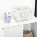 Mobiletto Bagno 60x30x120 cm in MDF e Acciaio Bianco