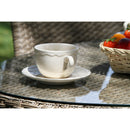 Tavolino da Giardino in Polyrattan Ovale 128x73x76cm Adila Melange Noce