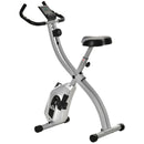 Cyclette Magnetica Pieghevole 86x47x112 cm 8 Livelli in Acciaio e ABS Argento e Nera