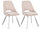 Lot de 2 chaises Kashar 45x49,5x85 cm en tissu beige