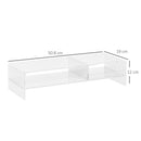 Supporto Monitor PC 24” Max 2 Ripiani 50,8x19x12 cm in Acrilico Trasparente