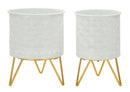 Porta Vasi Carly Coppia Ø16x20 cm - Ø13x20 cm in Ferro Oro      