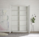 Madia Mobile Soggiorno Alto 2 Ante Jupiter 121x44x193 cm Bianco laccato lucido