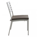 Sedia da Giardino Formentera con Cuscino 46x62x84 h cm in Alluminio Tortora