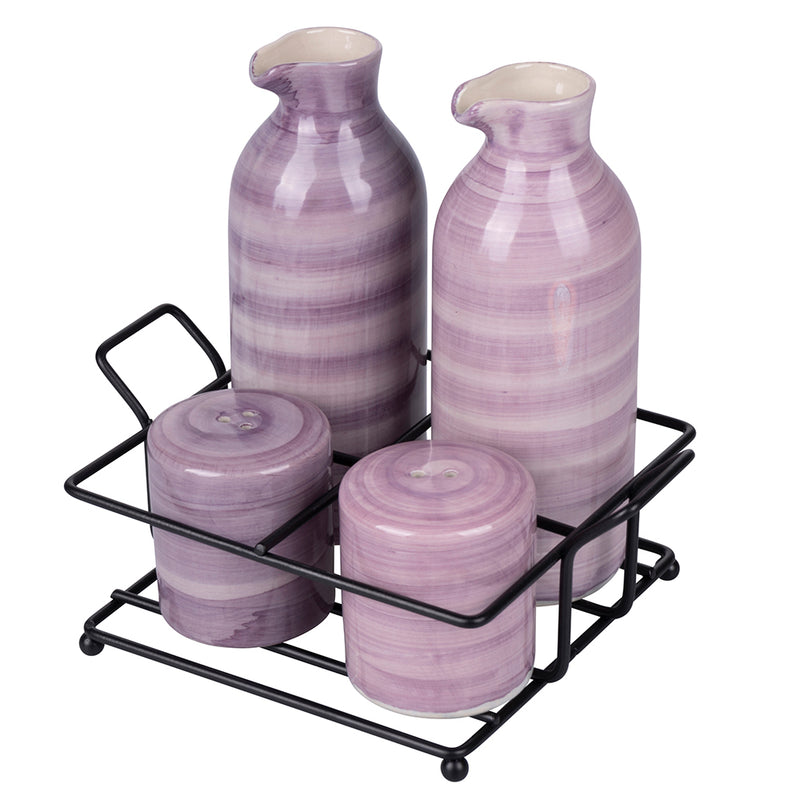 Menage Set Olio Aceto Sale e Pepe  350 ml in Gres VdE Tivoli 1996 Shades Provence