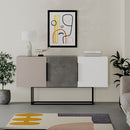 Madia 3 Ante in MDF Tontini Tortora Cemento Bianco