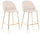 Lot de 2 tabourets 51x55x105 cm Carry en Bouclè Or et Ivoire