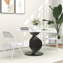 Set 2 Sedie Pieghevoli 45x46x78 cm Imbottite in Finta Pelle PU e Metallo Bianco   