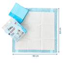 Set 80 Tappetini Assorbenti Profumo Lavanda 60x60 cm in Poliestere Bianco/Azzurro