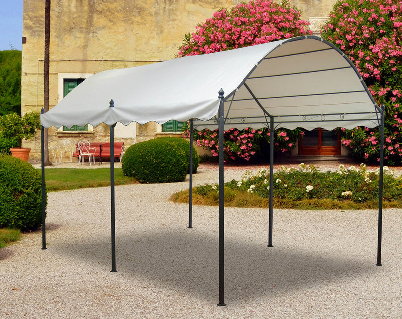 Box Auto da Esterno 3x4m in Acciaio e Poliestere Beige