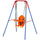 Balançoire de jardin 1 place en acier et PP Balançoire Bleu et Orange