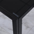 Tavolo Rettangolare 120x60x75 cm in Metallo e Vetro Temperato Nero  