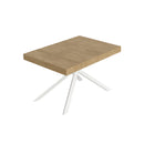 Tavolo Allungabile 130-234x90x74 cm Niket Quercia Natura Gambe Bianche