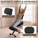 Sedia Ergonomica Posturale 46x85x85,5-103 cm Regolabile con Schienale e Ruote Nero      