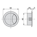 Set di 4 Passacavi da Incasso Ø8 cm in Plastica Emuca Grigi