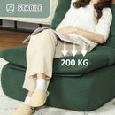 Poltrona da Salotto Design Moderno da Terra 82x103x75 cm in Tessuto Effetto Velluto e Schiuma Verde  