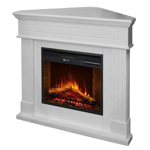 prezzo Camino Elettrico da Terra Ad Angolo 110x63x102 cm Ford Bianco
