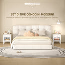 Set 2 Comodini con Cassetto e Ripiano Aperto 45x40x55 cm in Legno Bianco e Rovere   