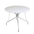 Tavolino da Giardino in Ferro Tondo Ø95x72cm Old Bianco