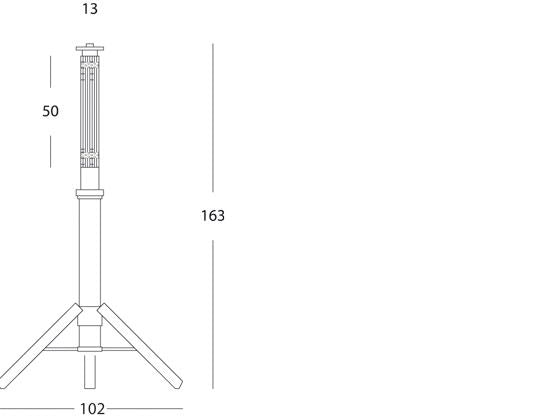 Lampada Portatile a Colonna Colore Nero per Esterno Linea Flood Sovil
