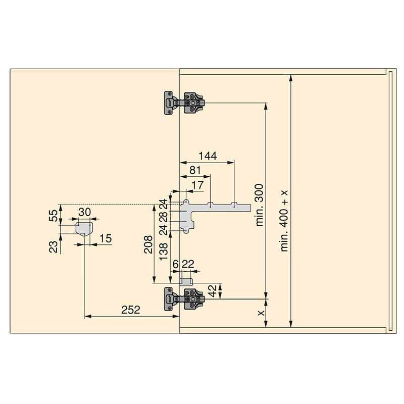 Pattumiera Differenziata per Anta Mobile Cucina 15L Apertura Automatica Emuca Grigio Antracite