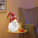 Gnomo di Natale H65 cm con Luce Bianco con Cappello Scozzese
