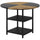 Table à manger 4-6 personnes Ø100x76 cm avec étagères en acier et MDF noir et marron