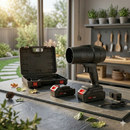 Soffiatore per Foglie o Trucioli Alta Velocità 2 Batterie e Valigetta per Auto o Bricolage