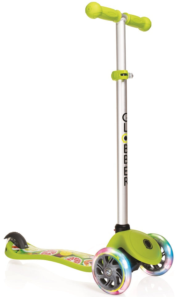 Trottinette à 3 Roues LED 3 Hauteurs Max 50Kg Globber FIRST Fantasy Lights Up Fruits Vert online