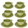 Set de 6 Tasses à Café avec Soucoupe Ø7,5xh5 cm en Grès Cérame Vert Pastel Juliette