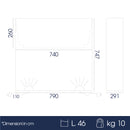 Vaso Luminoso da Esterno 79x74,7x29,1 cm In Polietilene Elegnace Led Bianco Freddo