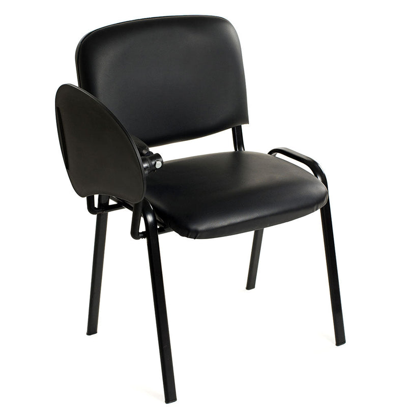 Sedia Poltrona Attesa da Ufficio in Similpelle con Ribaltina Bozzini Nero