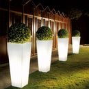 Vaso Luminoso da Giardino a LED 38x38x80 cm in Resina 5W Cedar Bianco Caldo