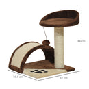 Albero Tiragraffi per Gatto marrone 36x36x44 cm 