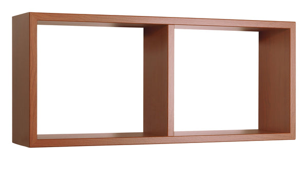 prezzo Etagère rectangulaire 2 compartiments muraux 70x30x15,5 cm en fibre de bois cerisier morgana