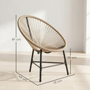 Set 2 Sedie Acapulco 72x68x81 cm con Struttura Triangolare in Acciaio e Rattan PE Color Legno      
