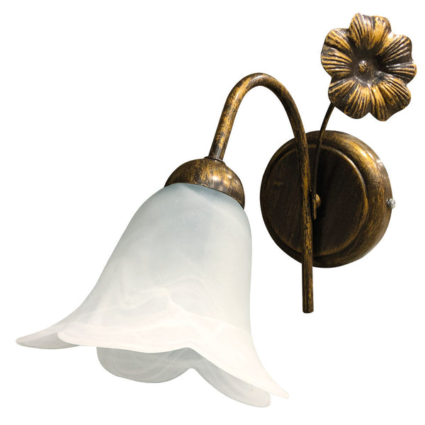 Applique 1xE14 Marron Or Cadre Verre Blanc Albâtre E-Energy Vera online