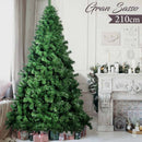Albero di Natale Gran Sasso Ø130x210 cm 1417 Rami Super Folto con Base a Croce in PVC Verde      